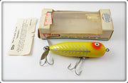 Vintage Heddon Yellow Shore Magnum Torpedo Lure In Box 362 XRY