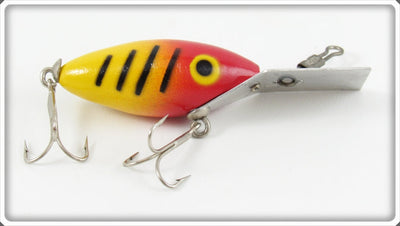 Rinehart Tackle Co Yellow With Red Head & Black Bars Sure Hit Lure
