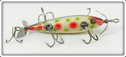 Vintage Pflueger White With Red & Green Spots Neverfail Minnow 3169