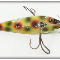 Heddon White With Red Green & Black Spots Dummy Double 1500 