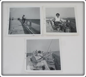 3 Early 1960's Original Photos Of Ladies Fishing