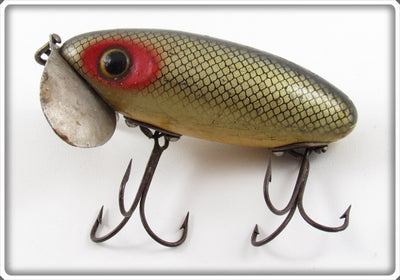 Vintage Fred Arbogast Black Silver Scale Jitterbug Lure