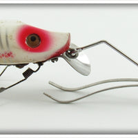 Vintage Heddon White And Red Shore Minnow No Snag River Runt N9112XS