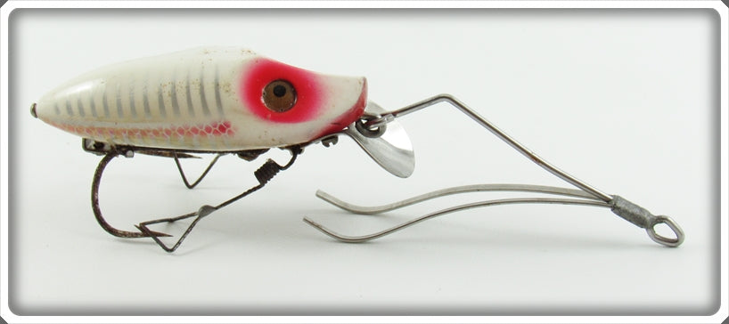 Vintage Heddon White And Red Shore Minnow No Snag River Runt N9112XS
