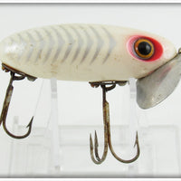 Fred Arbogast Pearl Herringbone Silver Ribs Jitterbug Lure
