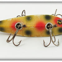 Heddon White With Red & Green Spots 00 Dowagiac Minnow Lure