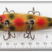 Heddon White With Red & Green Spots 00 Dowagiac Minnow