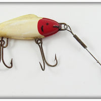 Vintage Paul Bunyan Red Head White Fly Rod Minnow Lure 1700RW