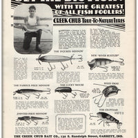 Vintage 1930 Creek Chub Get The Big Fish Ad 