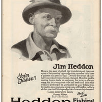 Vintage 1923 Jim Heddon Goin' Fishin' Ad 