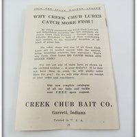 The Creek Chub Bait Co Old Fisherman Pocket Catalog