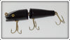Vintage Creek Chub Solid Black Jointed Darter Lure 