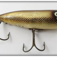 Heddon VGS Gold Chrome Brown Scales Chugger Spook