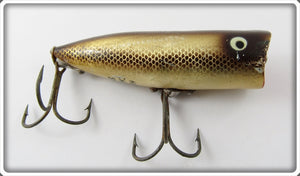 Heddon VGS Gold Chrome Brown Scales Chugger Spook