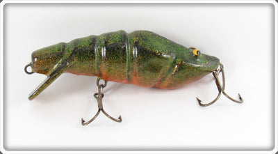 Vintage Unknown Green & Black Crawdad Lure 