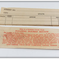 Creek Chub Perch Injured Minnow In Box