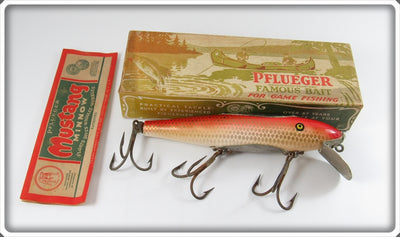 Vintage Pflueger Red Squid Scale Mustang Lure In Box 9512 