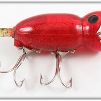 Fred Arbogast Red Glitter Ghost 3/8 Ounce Hula Popper Lure