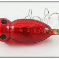 Fred Arbogast Red Glitter Ghost 3/8 Ounce Hula Popper