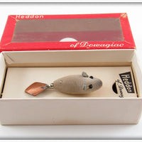 Vintage Heddon Grey Mouse Flyrod Flaptail Lure In Box 720GM