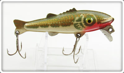 Vintage Outing Mfg Co Green & Gold Scale Bassy Getum Lure