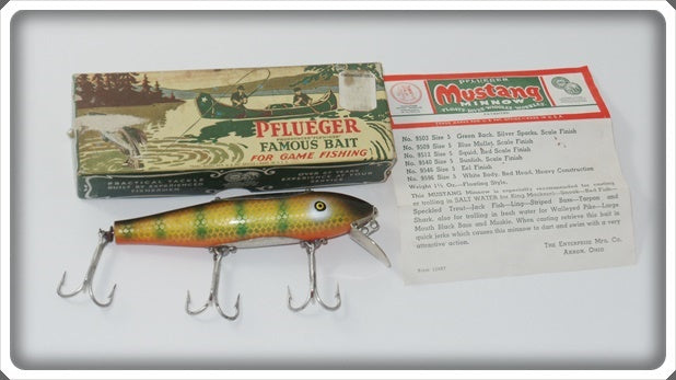 Vintage Pflueger Sunfish Scale Mustang Minnow Lure In Box