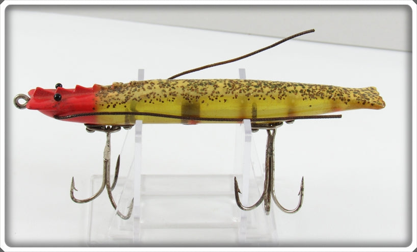Vintage Heddon Red Head Flitter Shrimpy Spook Lure 9008RH
