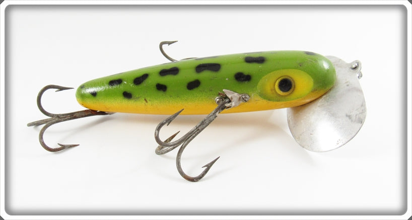 XL Fred Arbogast Muskie Jitterbug Purple Blue Yellow Scale BUG EYE XL Fred Arbogast Muskie Jitterbug Purple Blue Yellow Scale BUG EYE