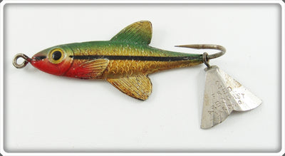 Vintage Fred Arbogast Green & Gold Tin Liz Lure 