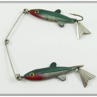 Vintage Fred Arbogast Green & Silver Twin Liz Lure 