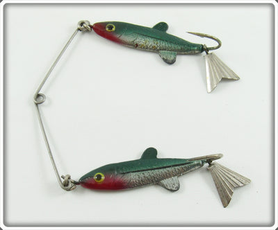 Vintage Fred Arbogast Green & Silver Twin Liz Lure 