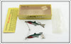 Vintage Fred Arbogast Green & Silver Twin Liz Lure In Box