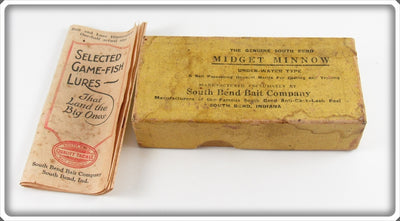 South Bend 901 Midget Minnow Intro Box With Pocket Catalog