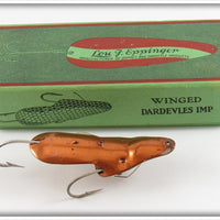 Lou J Eppinger All Copper Winged Dardevle's Imp Lure In Box