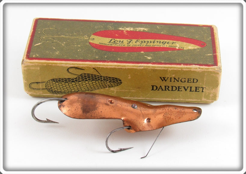 Lou J Eppinger All Copper Winged Dardevlet Lure In Box