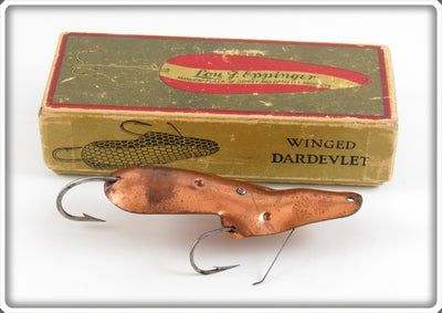 Lou J Eppinger All Copper Winged Dardevlet Lure In Box