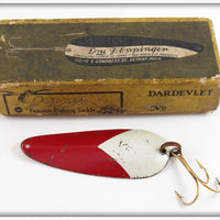 Lou J Eppinger Copper Red With White Chunk Dardevlet In Box 