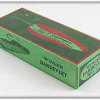 Lou J Eppinger Nickel Green With White Stripe Scale Finish Winged Dardevlet In Box