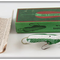 Lou J Eppinger Nickel Green White Stripe Scale Finish Winged Dardevlet