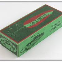 Lou J Eppinger Nickel Green With White Stripe Scale Finish Winged Dardevlet In Box