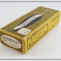 Lou J Eppinger Nickel Black With White Chunk Dardevlet In Box