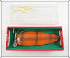 Vintage Lou J Eppinger Orange Scale Dardevle Lure In Box