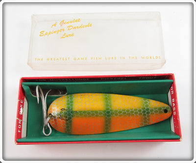 Vintage Lou J Eppinger Perch Scale Dardevle Lure In Box 
