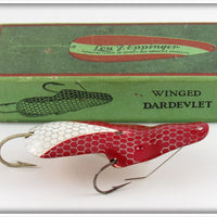 Lou J Eppinger Copper Red & White Chunk Scale Finish Winged Dardevlet