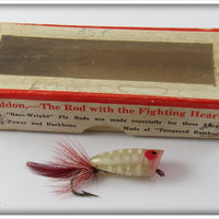 Heddon WR White Shore Red Hackle Fly Rod Popper Spook In Box 875 WR