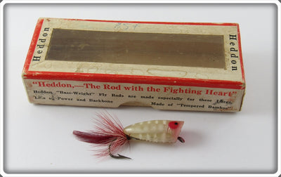 Heddon WR White Shore Red Hackle Fly Rod Popper Spook In Box 875 WR