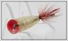 Heddon WR White Shore Red Hackle Fly Rod Popper Spook In Box 875 WR