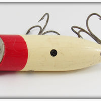 Falls City Bait Co Red & White With Black Spots Deep Six