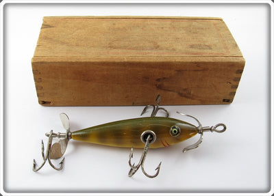 Shakespeare Yellow Perch Minnow In Correct Wooden Box