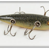 Vintage Heddon Green Crackleback 150 Dowagiac Minnow Lure
